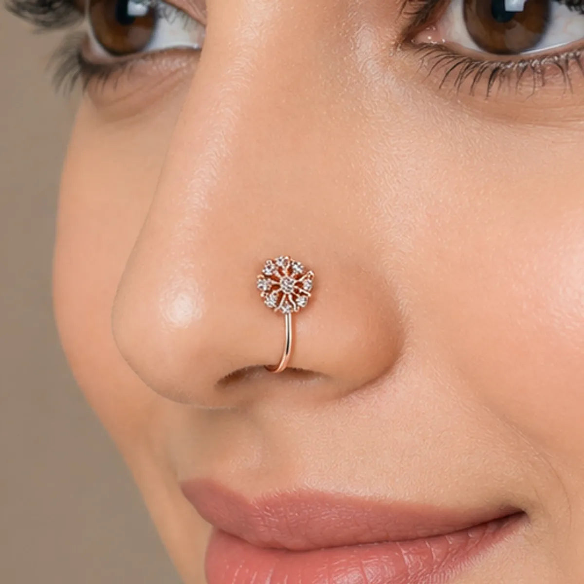 Rose Gold Nose Pin For Women