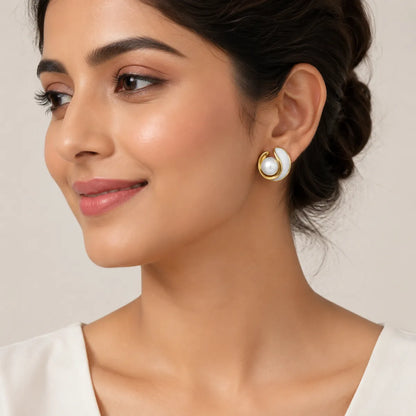 Gold Stud Earrings  For Women