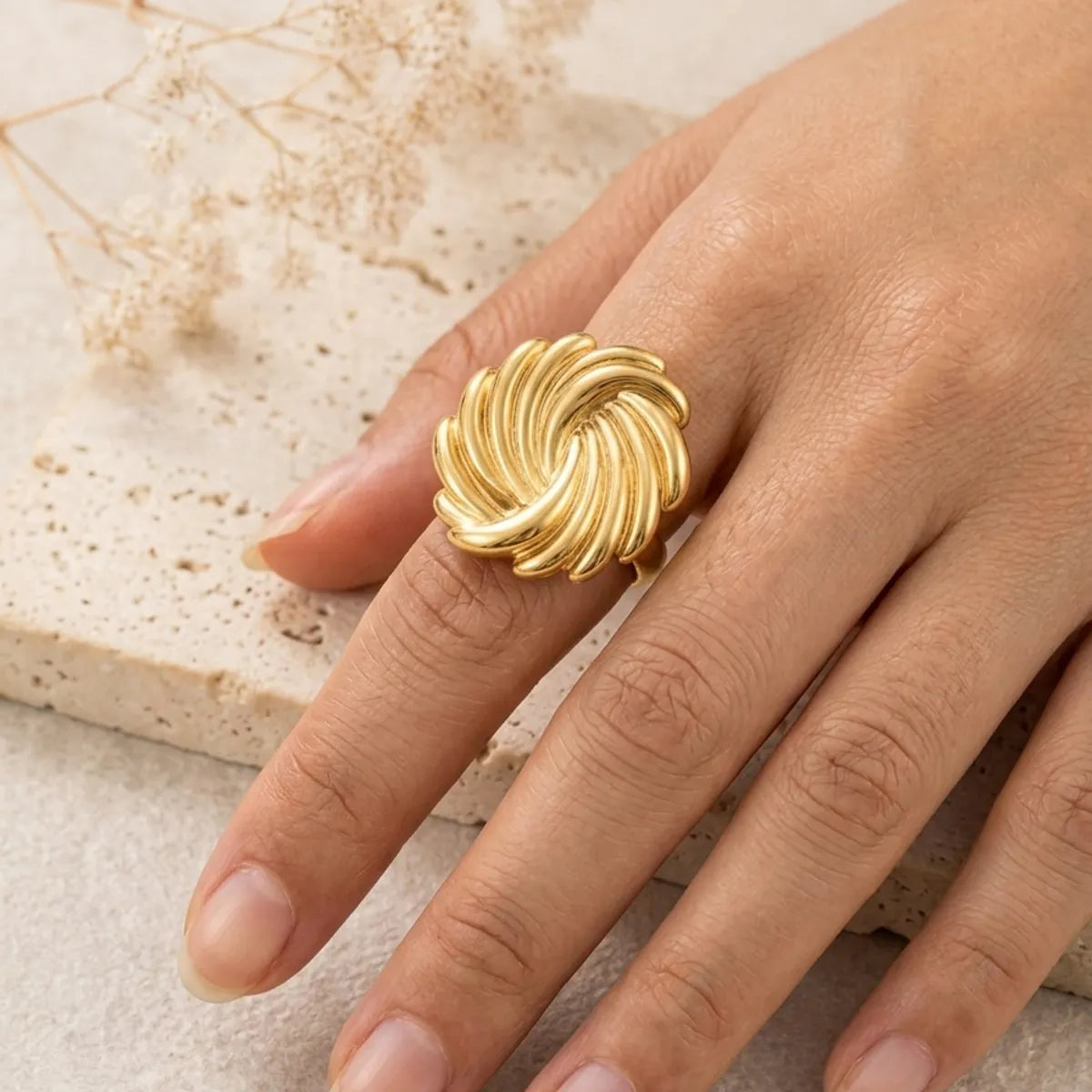 Gold Statement Ring  For Women