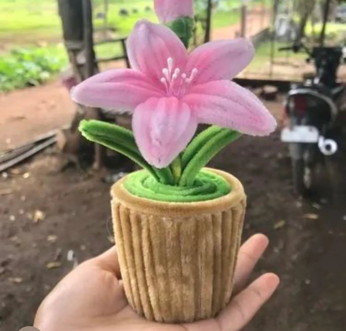 Pink And Green Artificial Plant Pot  For Home Decor
