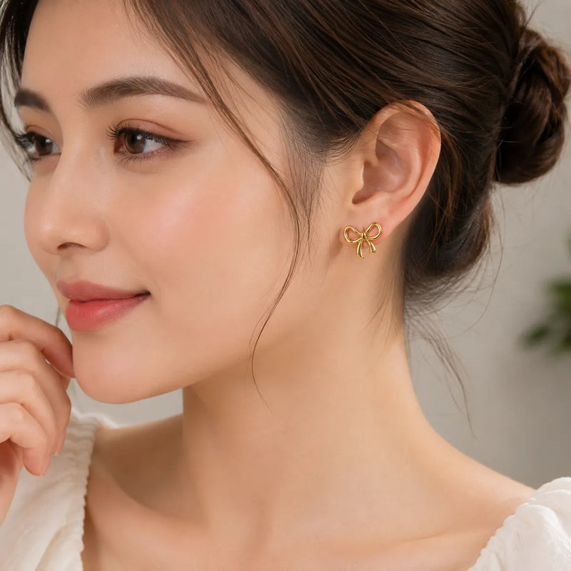 Gold Stud Earrings  For Women