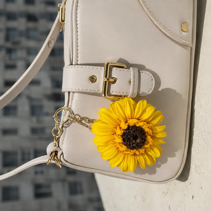 Yellow sunflower keychain