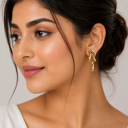 Gold Drop Earrings  For Women